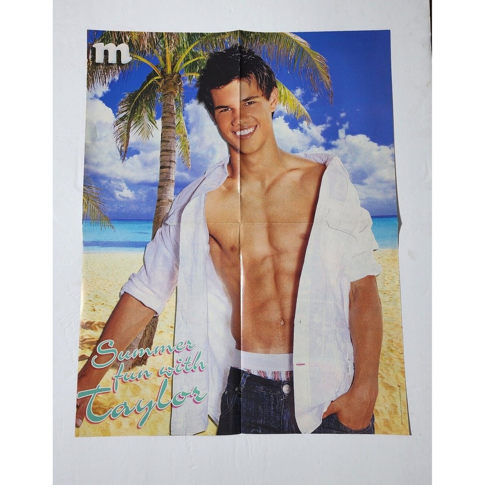 Taylor Lautner Demi Lovato Selena Gomez double-sided vtg Poster clipping 20x16